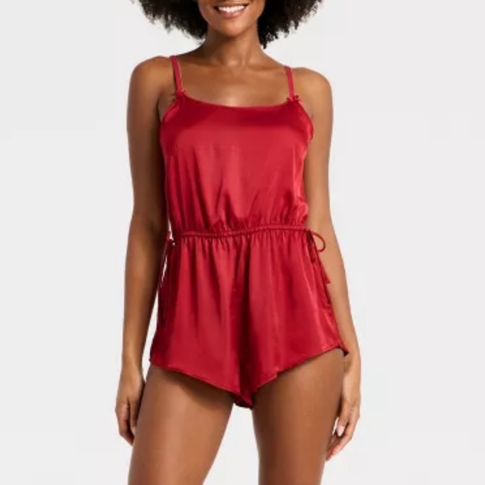 Auden Red Luxury Collection Satin Romper